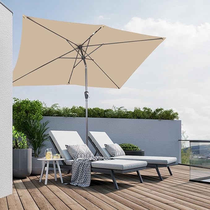Angel Living Rechthoekige Parasol - 200 x 300 cm - Kantelbaar - Beige