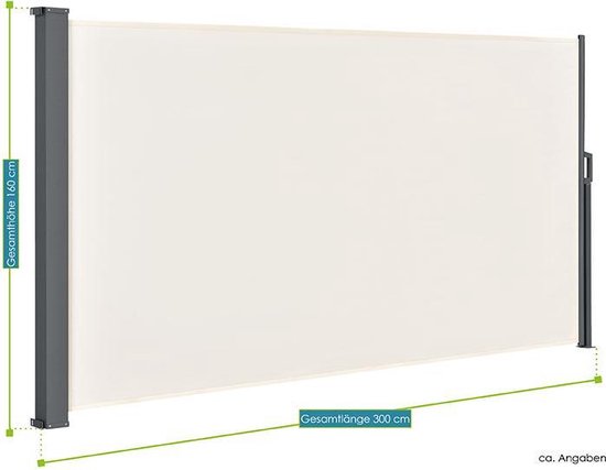 Windscherm/ Zonnescherm Dubai - 300 x 180 cm - Beige