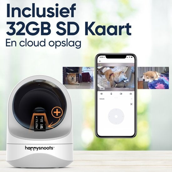 1080P Huisdiercamera met App - 360° Honden Camera - Hondencamera - Huisdier / Pet Cam - Voor Hond / Dog / Kat / Huisdieren