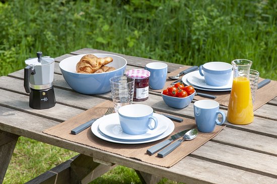 Bo-Camp - Servies - Two-tone - 16 Stuks - Blauw