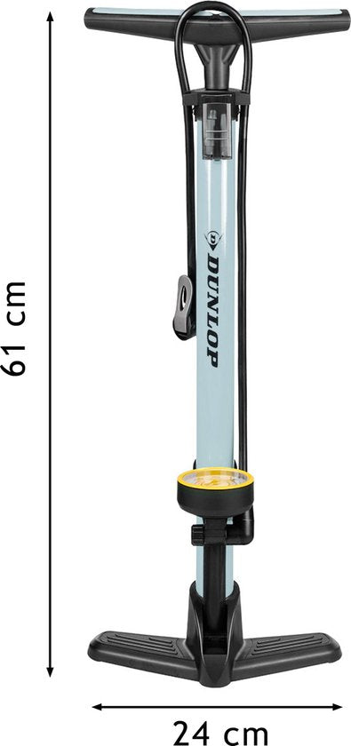 Dunlop Fietspomp met Drukmeter - Fiets Pomp voor Dunlop, Schrader en Frans Ventiel - Staande Pomp Incl. Adaptoren voor Waterspeelgoed en Ballen