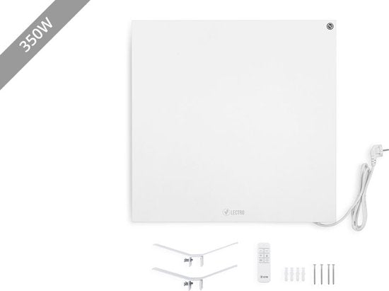 Vlectro - Slim infraroodverwarmingspaneel met instelbare timer - 350 W