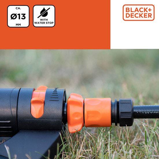 BLACK+DECKER Kraanaansluiting 1/2'' - ⌀ 13 MM - Koppelstuk - Kunststof - Zwart