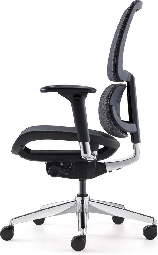 BENS 839DCR-Synchro-3 - Luxe Ergonomische Bureaustoel - Zwevende Zitting - Gepolijst Aluminium Voetenkruis - GREENGUARD GOLD - Voldoet aan NEN-EN1335 & ARBO normen