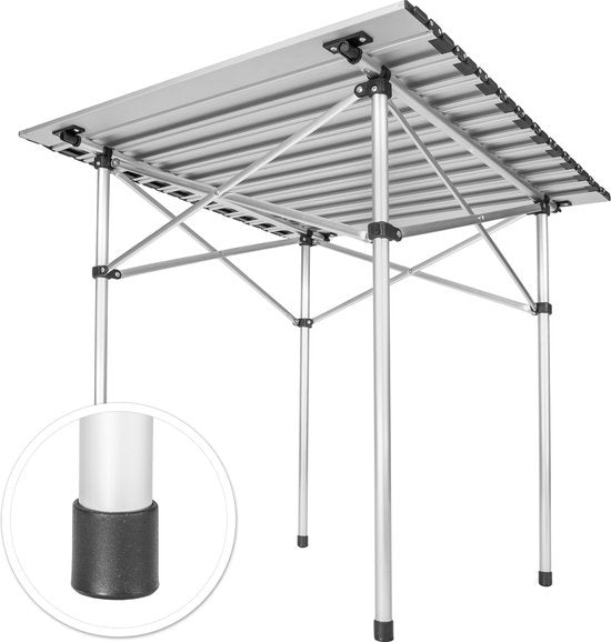 tectake® - Campingtafel - Opklapbaar - Incl. draagtas - 70 x 70 cm - Grijs