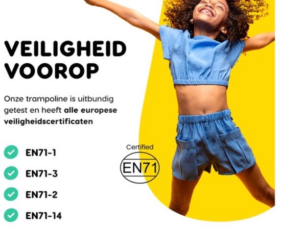 Hudora 65711 - Kinder Trampoline met Veiligheidsnet - 140 CM - Water- en UV-bestendig - Stevig Frame