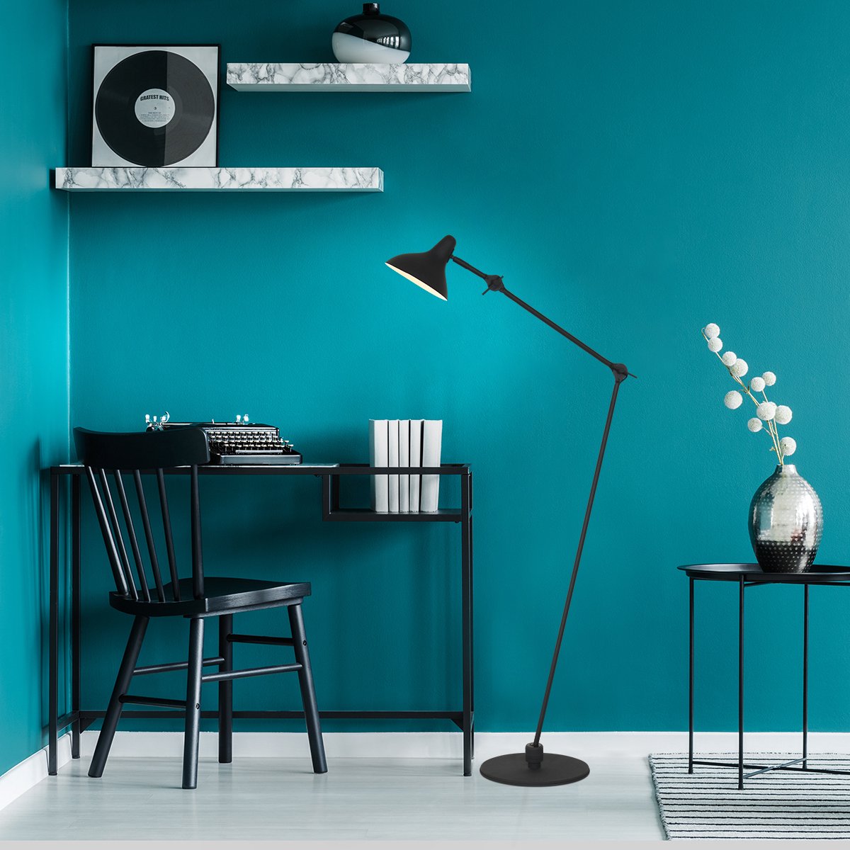 Vloerlamp Anne Light & home Kasket - Zwart