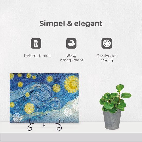 Bordenstandaard - Zwart - Borden tot 27cm hoog - Elegant design - Bordenrek - Borden display standaard - Bordenhouder - Voor sierborden - Bordenhanger