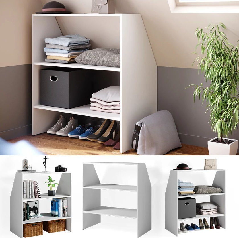 VDD dakhelling kast - wit - L90 x B25 x H60 cm