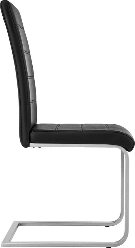tectake® - set van 2 eetkamerstoelen Bettina zwart - 402549