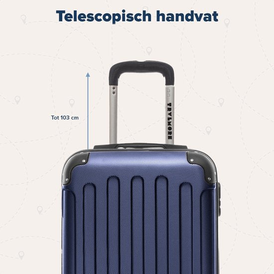 TRVLMORE Kofferset - 3 Delig - 38L Handbagage + 70L en 110L Ruimbagage - Lichtgewicht - Trolley - Reiskoffer Set - Donkerblauw