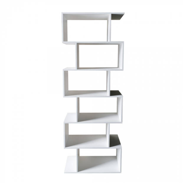 VDD Moderne Boekenkast - Wandkast met Gestapelde Kubussen - 185 cm Hoog - Wit - 30x70x185cm
