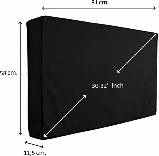 Alpina Outdoor televisiehoes - 81x58x11,5 cm - water- en vuilafstotend - zwart