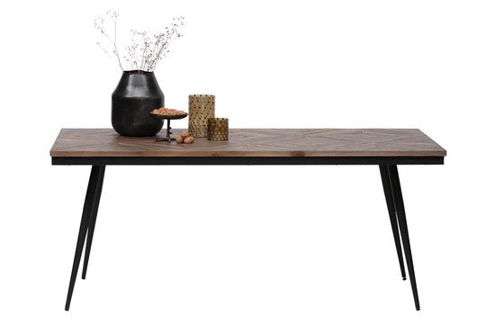 BePureHome Rhombic Eettafel - Hout/Metaal - Naturel - 76 x 180 x 90 cm