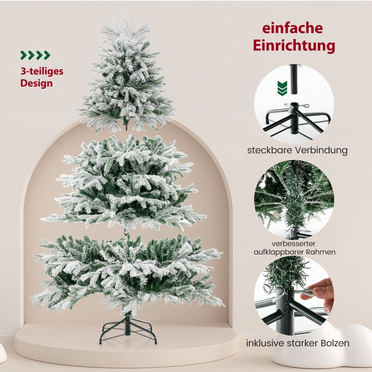 Coast Kunstkerstboom met Sneeuw en 350 LED-lampjes - 180cm