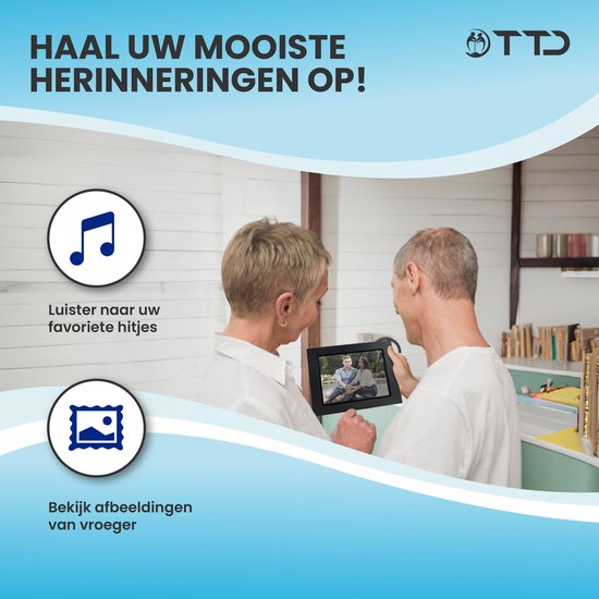 TTD® Dementieklok XL 8 Inch – Klok met Dag & Datum – Analoge & Digitale Weergaves – Handleiding in Groot Lettertype – Wekker – Kalenderklok voor Ouderen en Slechtzienden - Alzheimerklok - Seniorenklok