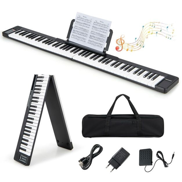 88-Toets Opvouwbare Digitale Piano met Bluetooth MIDI-Functie Draagbaar Elektronisch Keyboard met Sustainpedaal voor Beginners