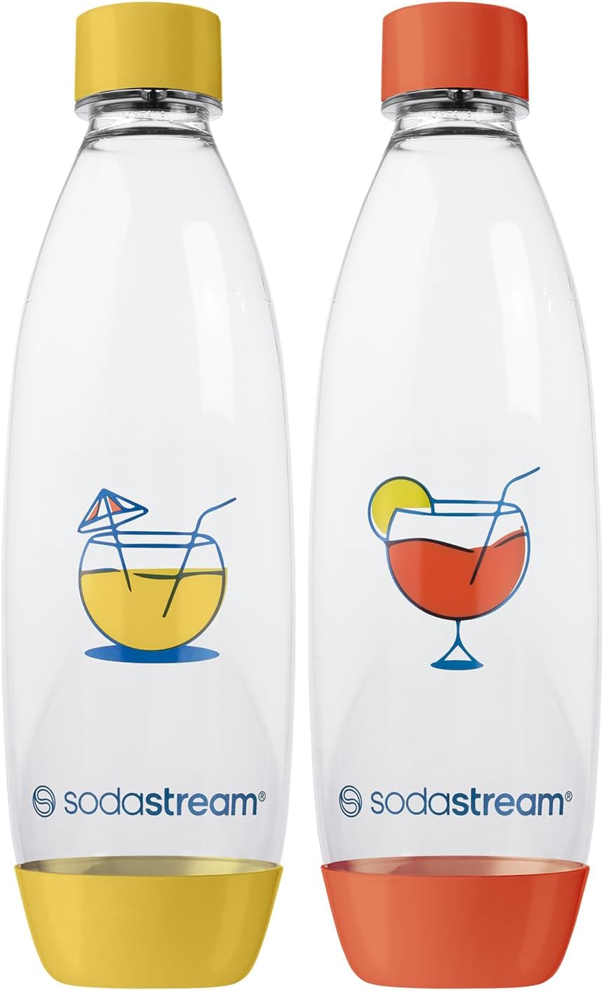 Sodastream Fuse Bruiswaterflessen - Set van 2 - 1 Liter per Fles - Kleurrijk - Vaatwasserbestendig