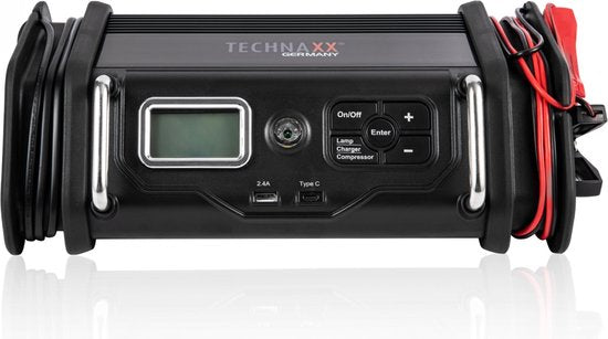 Technaxx TX-193(4999) 10A Acculader met compressor - Lc display - LED verlichting - USB - Zwart