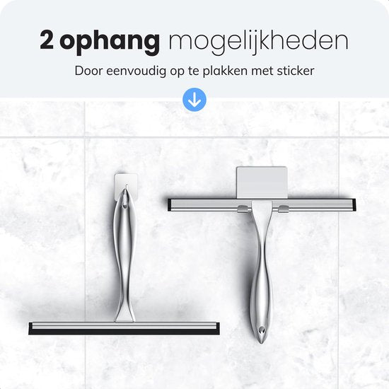 Vloertrekker Badkamer - incl. zelfklevende haak - Makkelijk opbergen - Geen strepen - Douchewisser - Ramenwisser - Luft