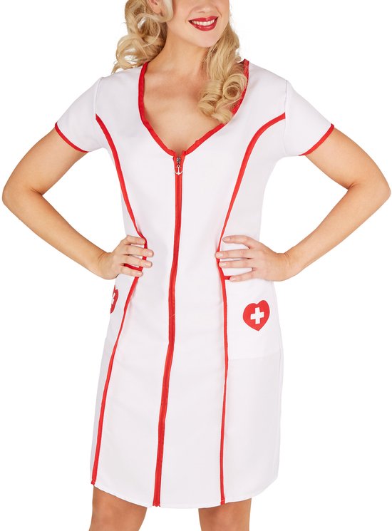 Dressforfun Verpleegster XL - verkleedkleding kostuum halloween verkleden feestkleding carnavalskleding carnaval feestkledij partykleding - 301417