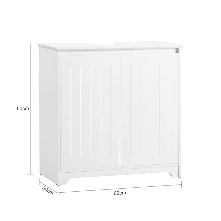 SoBuy - Wastafelkast - Witte badkamerkast - 60x60x30cm - Wit - BZR108-W