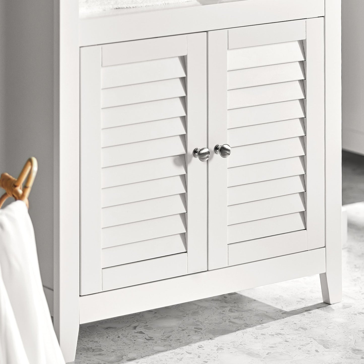 SoBuy BZR13-W Badkamerkast - 2 Planken en 2 Deuren - 60 x 90 x 26 cm - Wit