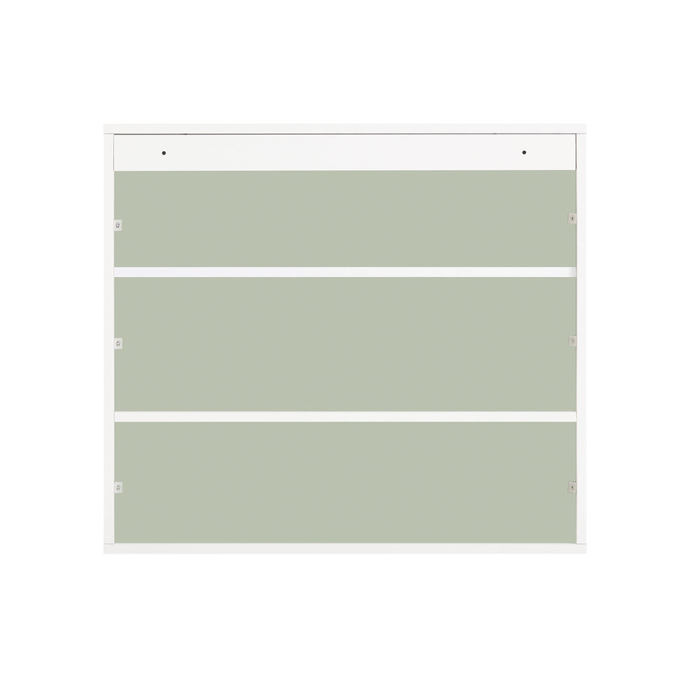 SoBuy Badkamer Wandkast BZR140-GR - 2 Deuren en Open Plank - 60 x 15 x 54 cm - Wit/Groen