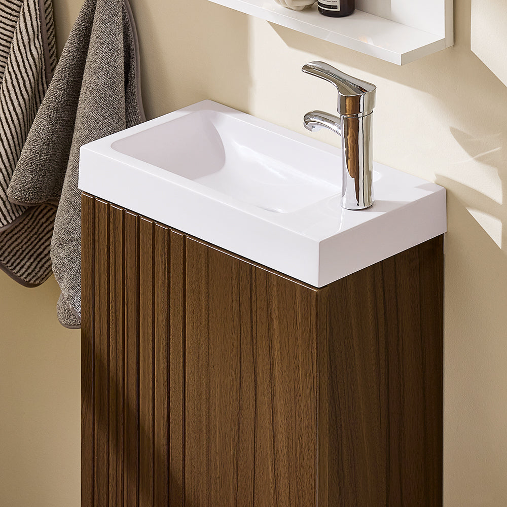 Compact en Stijlvol Badkamermeubel met Wastafel – SoBuy BZR196-BR (40 x 22 x 56 cm)