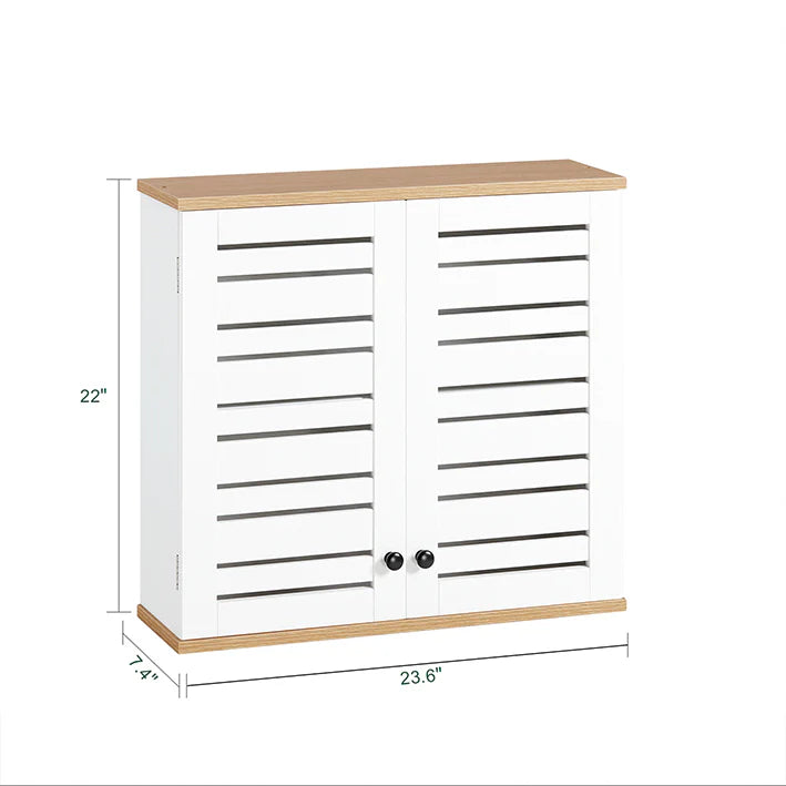 SoBuy Wandkast - Hangkast voor in de Badkamer - Wit - 60x56x19cm - BZR42-W
