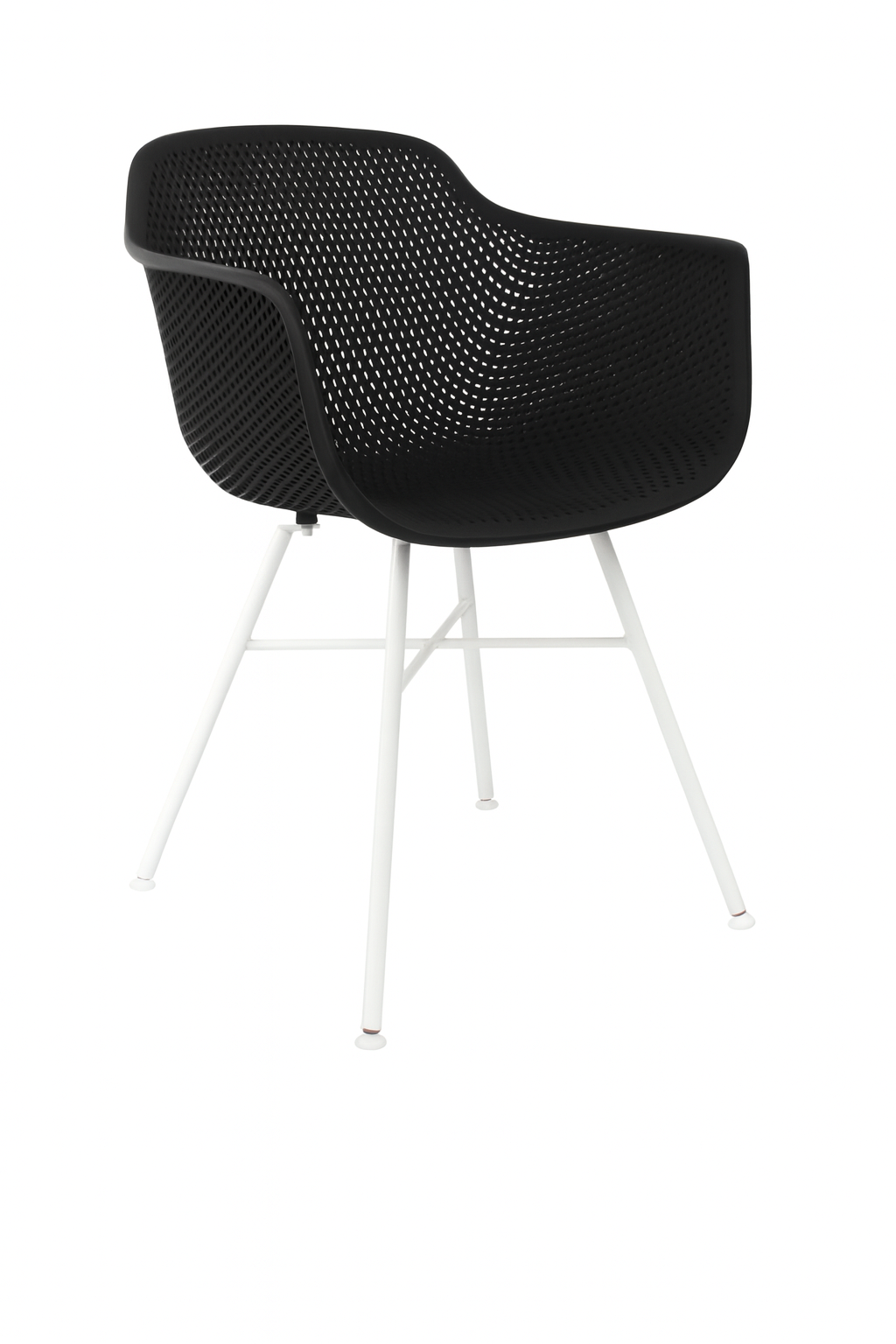 Kick Set van 4 Tuinstoelen Indy Zwart - Wit Frame - 54 x 58 x 83 cm