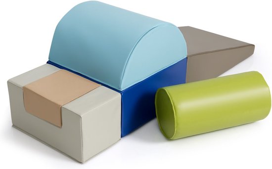 Coast 6-delige zachte bouwblokken, grote bouwblokken voor kinderen, gigantische bouwblokken, bouwblokken van foam, bruin