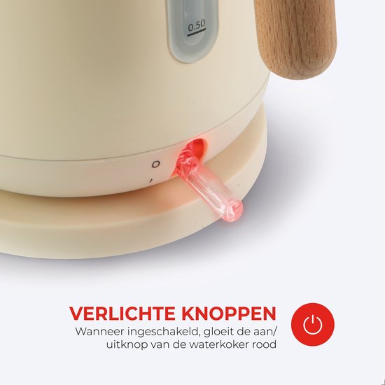 Bourgini Harmony ontbijtset - Beukenhouten elementen - RVS Waterkoker met Broodrooster