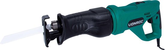 VONROC Reciprozaag – 900W – Draaibaar handvat – Incl. 3 zaagbladen voor hout & metaal