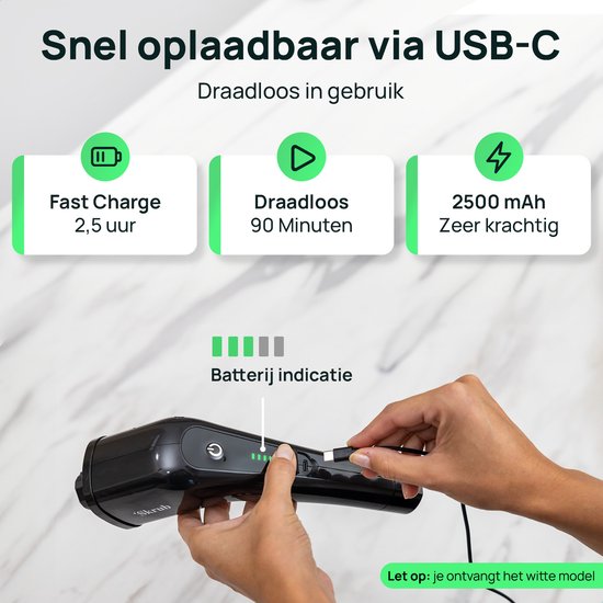 Skrub Elektrische Schoonmaakborstel - Schrobborstel met steel voor Badkamer - 8 opzetstukken