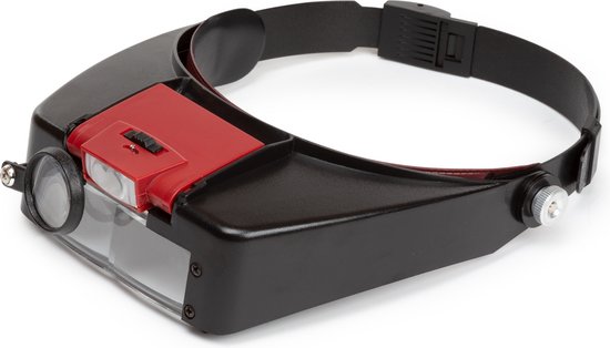 Velleman Hoofdloep, met ledverlichting, vergroting 1.8x/2.3x/3.3x, met regelbare lichtmodule