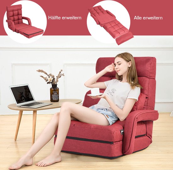Coast Slaapbank Lui Vouwbank Fauteuil voor thuis en kantoor Rood