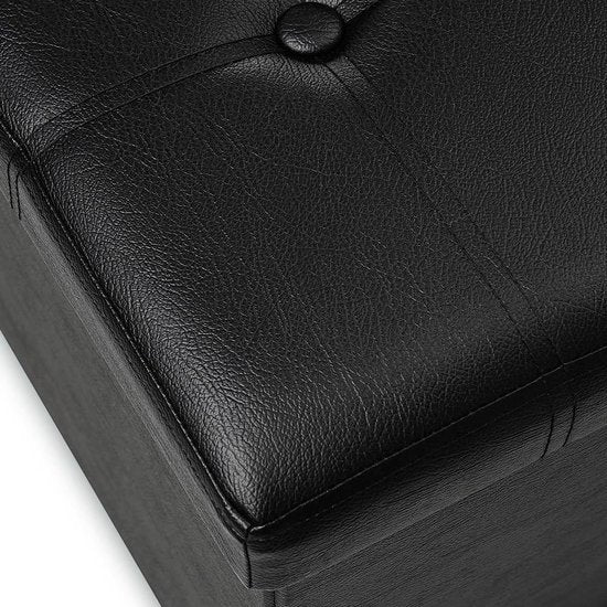 Casaria Opbergbank - 80x40x40cm 100L Kunstleer – Zwart