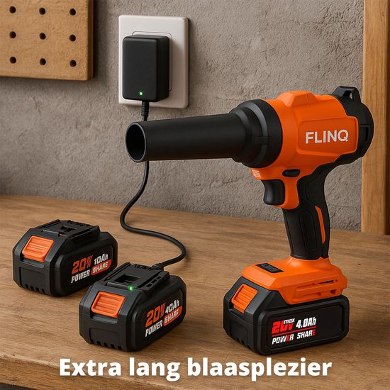 FlinQ Handblazer Premium - Draadloze Bladblazer met accu - Multi inzetbaar - Borselloze Motor - incl 2 accu's & oorbeschermers