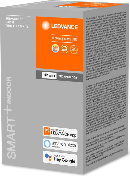 LEDVANCE armatuur voor plafond, SMART+ DAMP PROOF SUBMARINE TUNABLE WHITE / 18 W, 220...240 V, stralingshoek: 140, afstembaar wit, 2700...6500 K, materiaal behuizing: kunststof, IP65 1 stuk