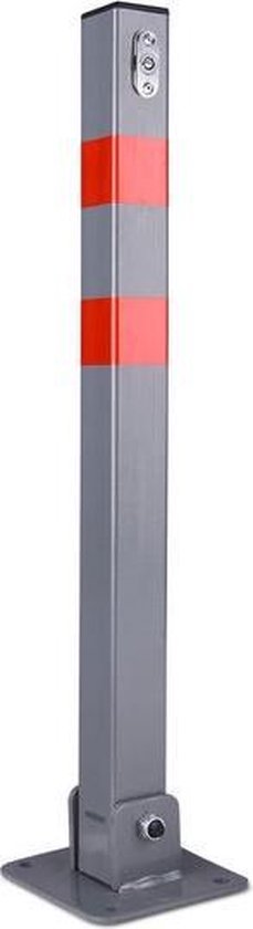 Deuba Parkeerpaal – Staal Incl. Sleutels 65,5x5cm - Grijs