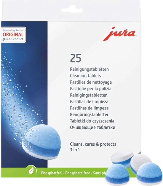 JURA 3-Fasen Reinigingstabletten - 25 stuks - Koffiemachinereiniger