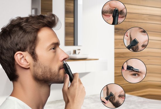 Wellhealth - 4-in-1 neus- en oorhaartrimmer - Zwart