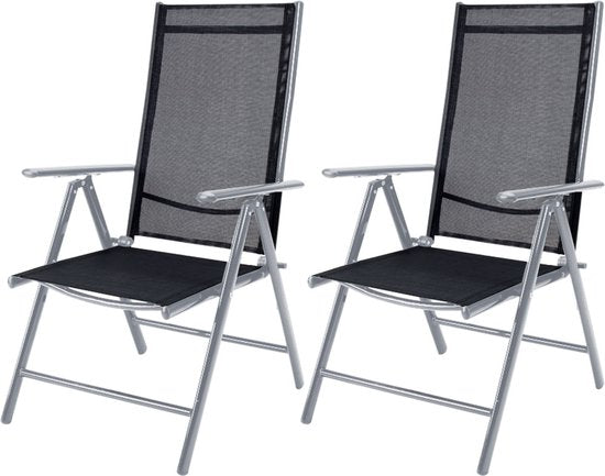 Casaria - Aluminium Tuinstoel 2 stuks Inklapbaar - Zilver