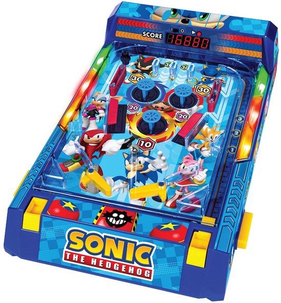 A Ambassador® Sonic Flipperkast - Arcade Pinball - Mini Flipperkast - Speelkast - Scoreteller - Tafelmodel - Volwassenen - Spelletjes voor Kinderen - Het grote speelgoedboek 2025