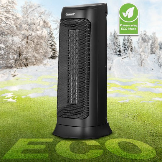 Monzana Keramische Ventilatorkachel - 2000W 4 Standen – Zwart