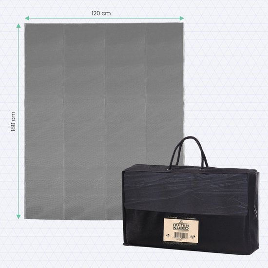 LifeGoods Buitenkleed - 120x180CM - Vloerkleed - Tuintapijt - Incl. Draagtas - Grijs