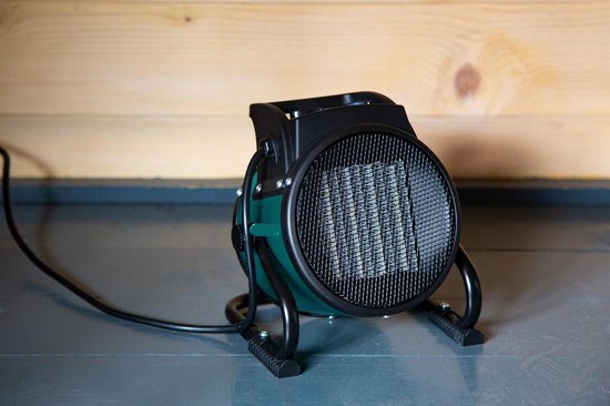VONROC Elektrische kachel - Straalkachel - ventilatorkachel - keramisch - 3 standen: 1000W/2000W/ventilator - voor ruimten tot 20m2 - groen