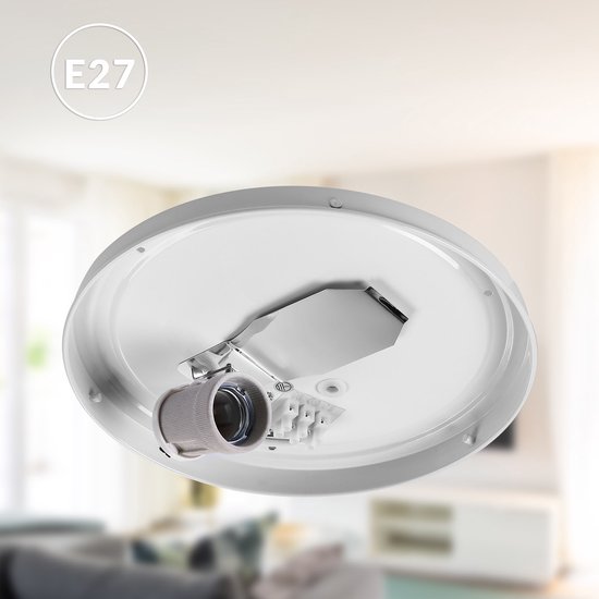Monzana Plafondlamp - 40W Rond 30cm Fitting E27 - Zwart