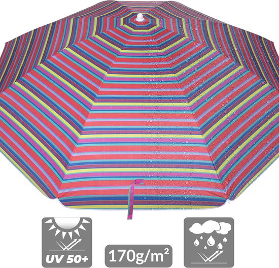 Kingsleeve Parasol 180cm - UV-bescherming 50+ Kantelbaar - Kleurrijk